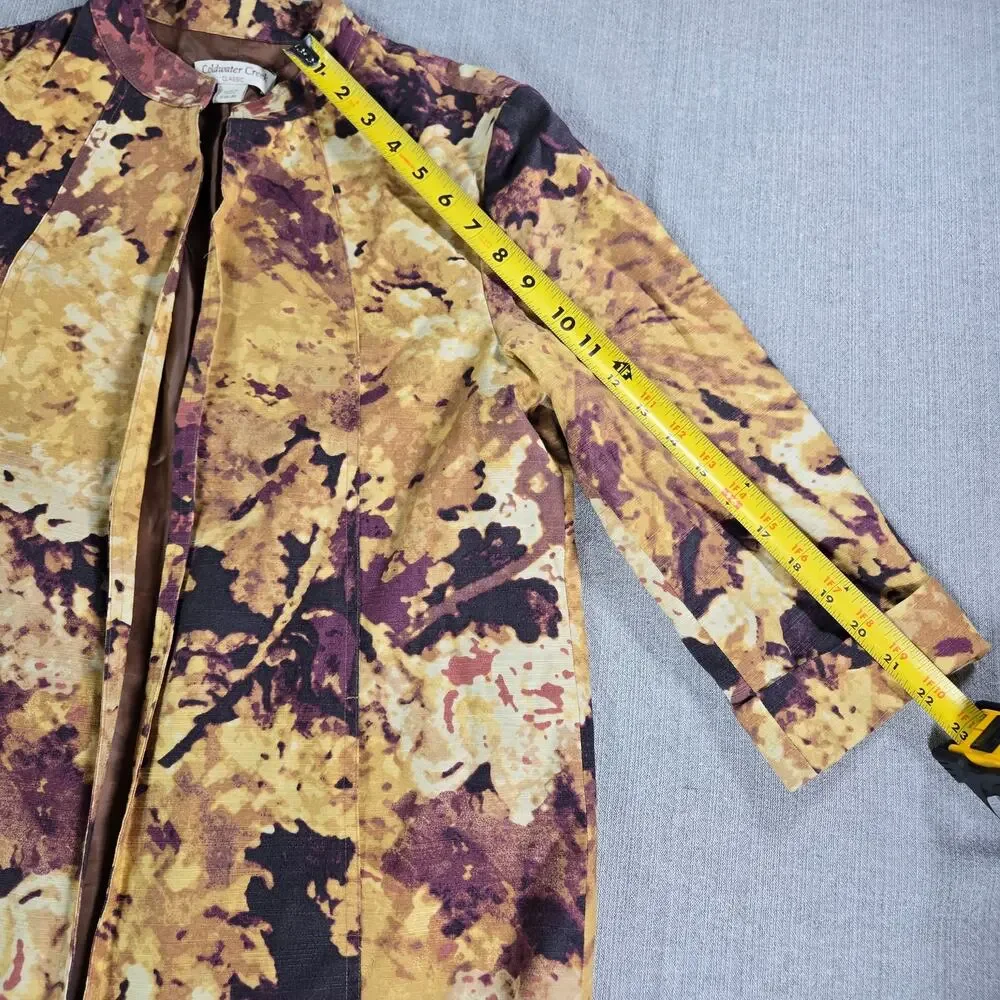 Coldwater Creek Classic Wom Sz SM 6/8 Fall Multi Floral Blazer Jacket 90s Artsy